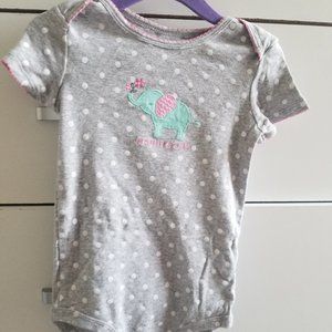 Girls Gray Onesie Elephant